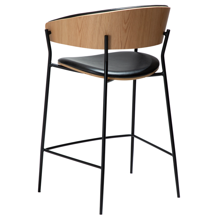 Crib Art textile leather low bar stool