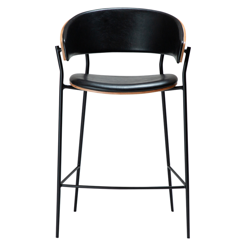 Crib Art textile leather low bar stool