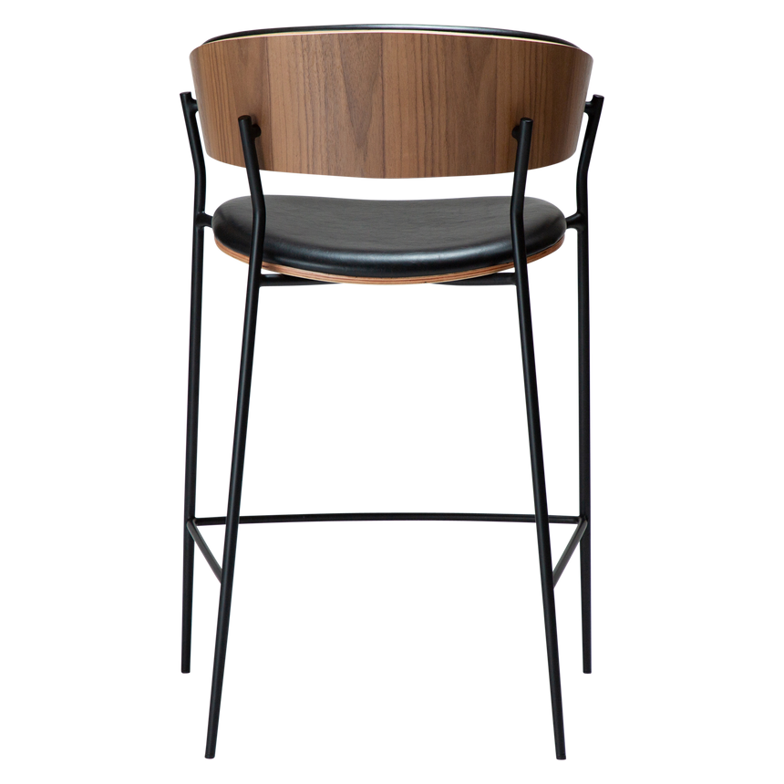 Crib Art textile leather low bar stool