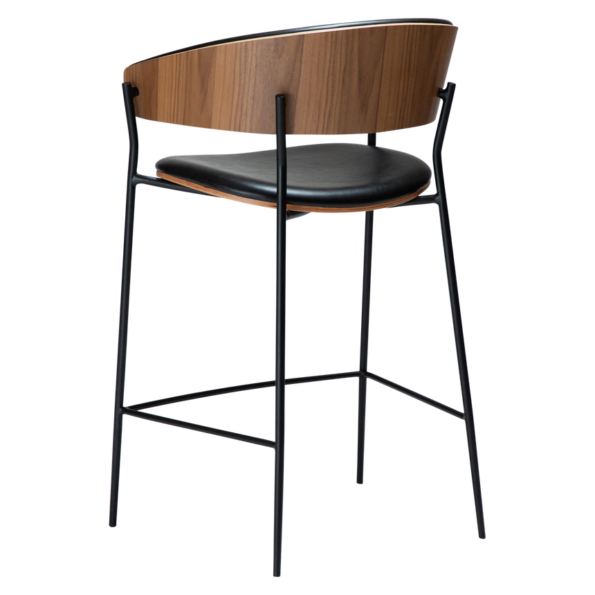 Crib Art textile leather low bar stool
