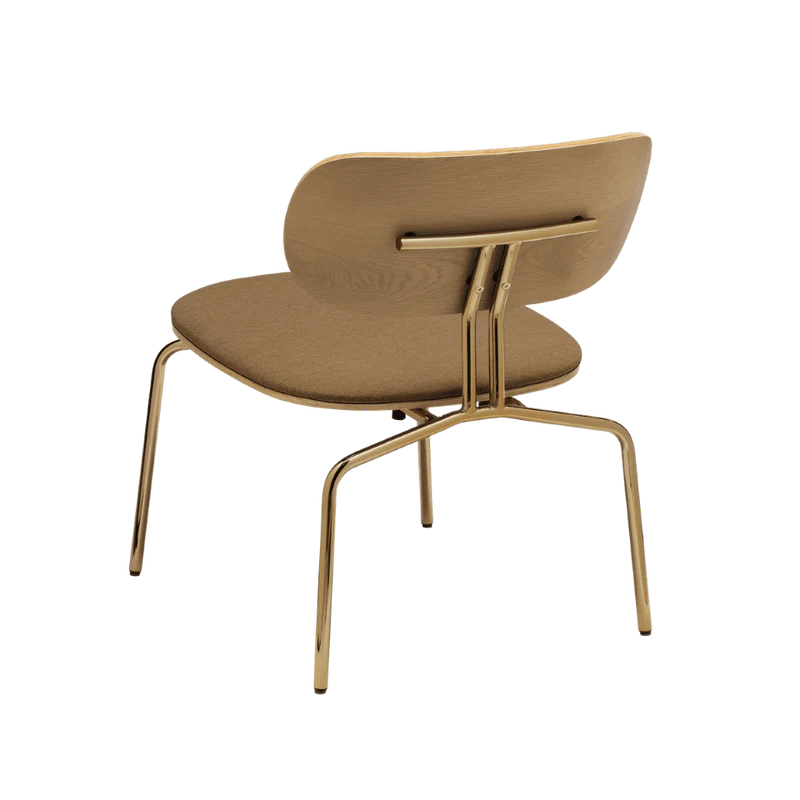 The Conversation Piece fabric armchair with natural frame