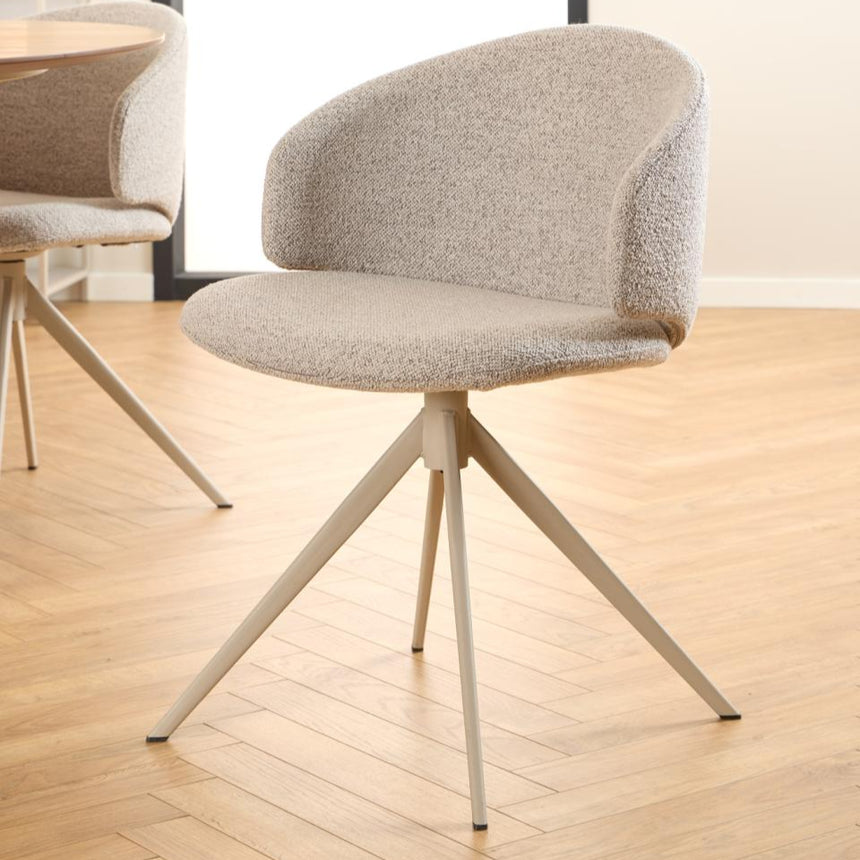 Ella swivel bouclé chair