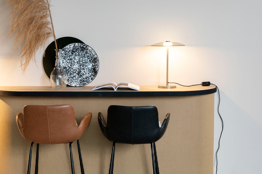 Brit LL textile leather low bar stool