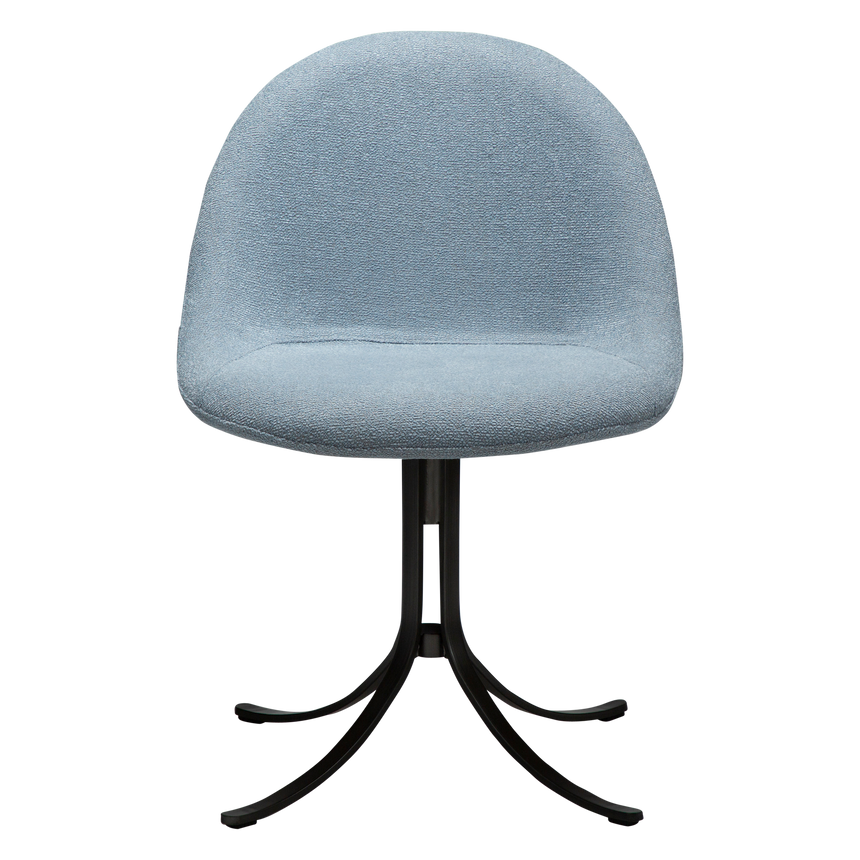 Dolo bouclé swivel chair with antique legs