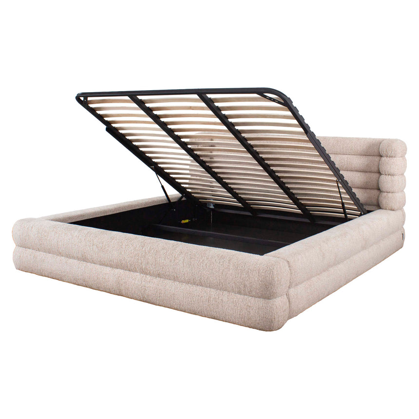 Obidis ágy – Tárolóval, 180x210 cm, Natural linear szövet