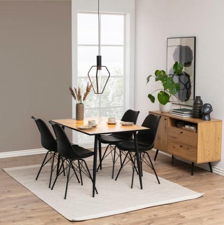 Eris textile leather chair with black legs