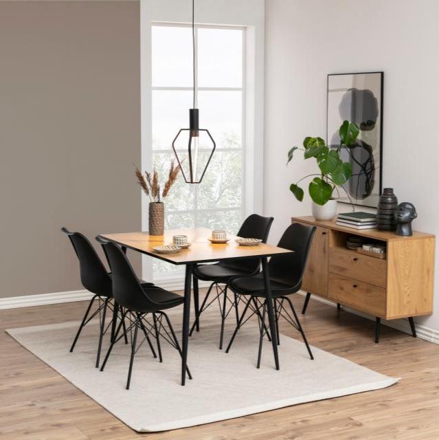 Eris textile leather chair with black legs
