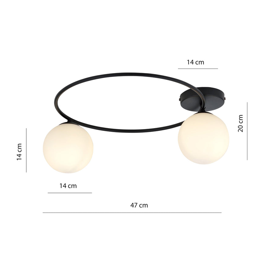 Sopra 2 BL Opal metal ceiling lamp
