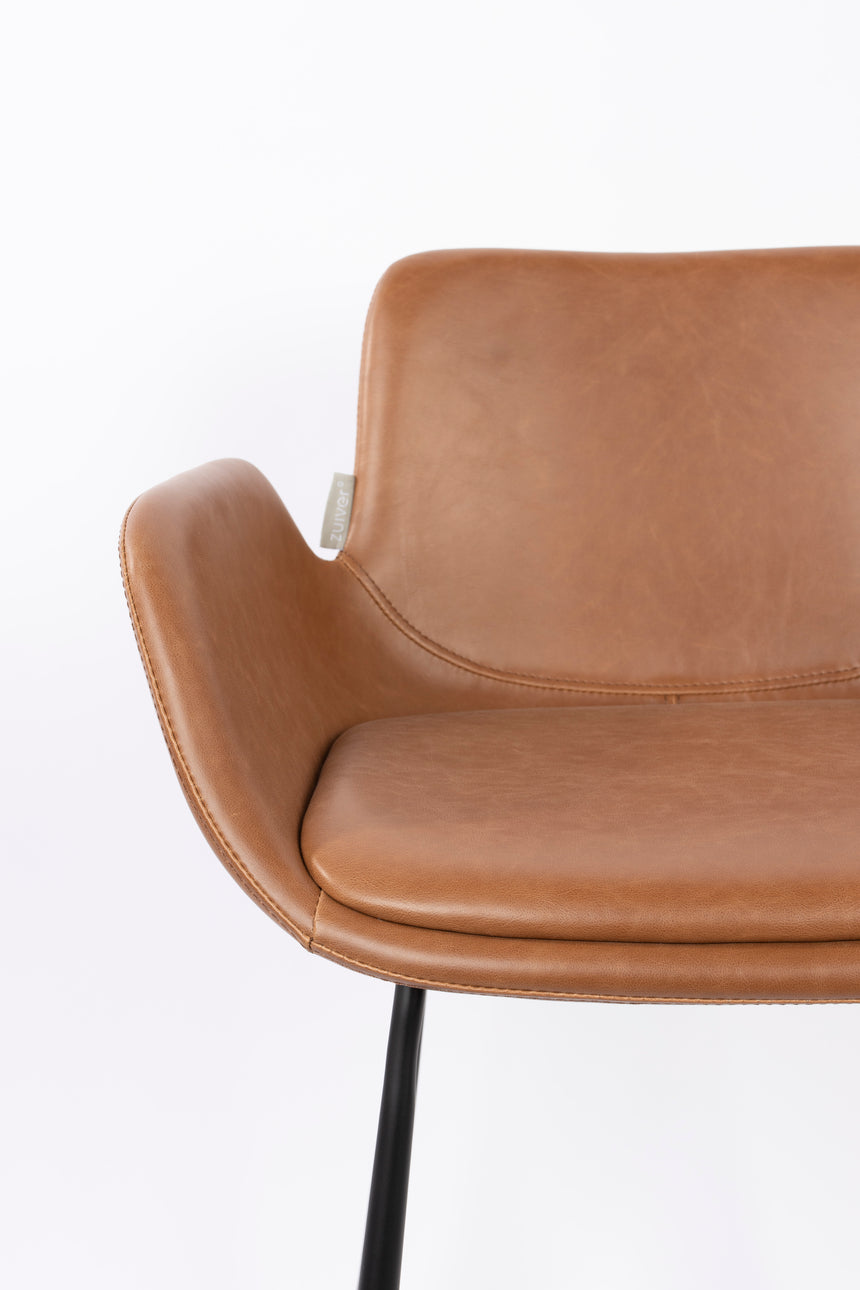 Brit LL textile leather low bar stool