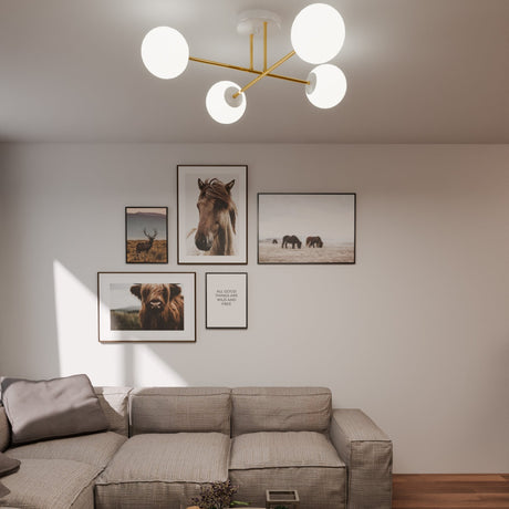 Magnum 4 WH Opal metal ceiling lamp