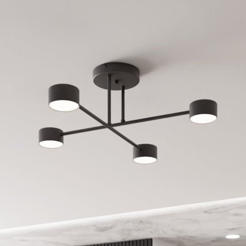 Halo 4 Black metal ceiling lamp