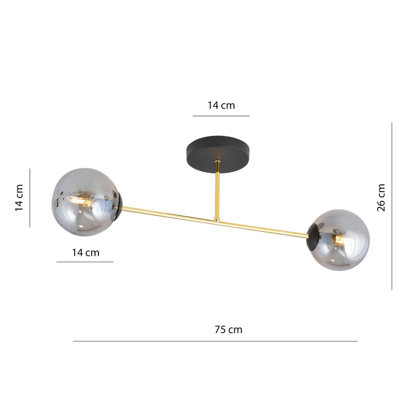 Magnum 2 BL Graphite metal ceiling lamp