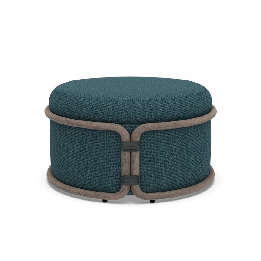 Rattan garden pouf