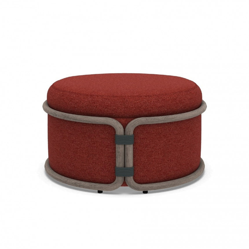 Rattan garden pouf