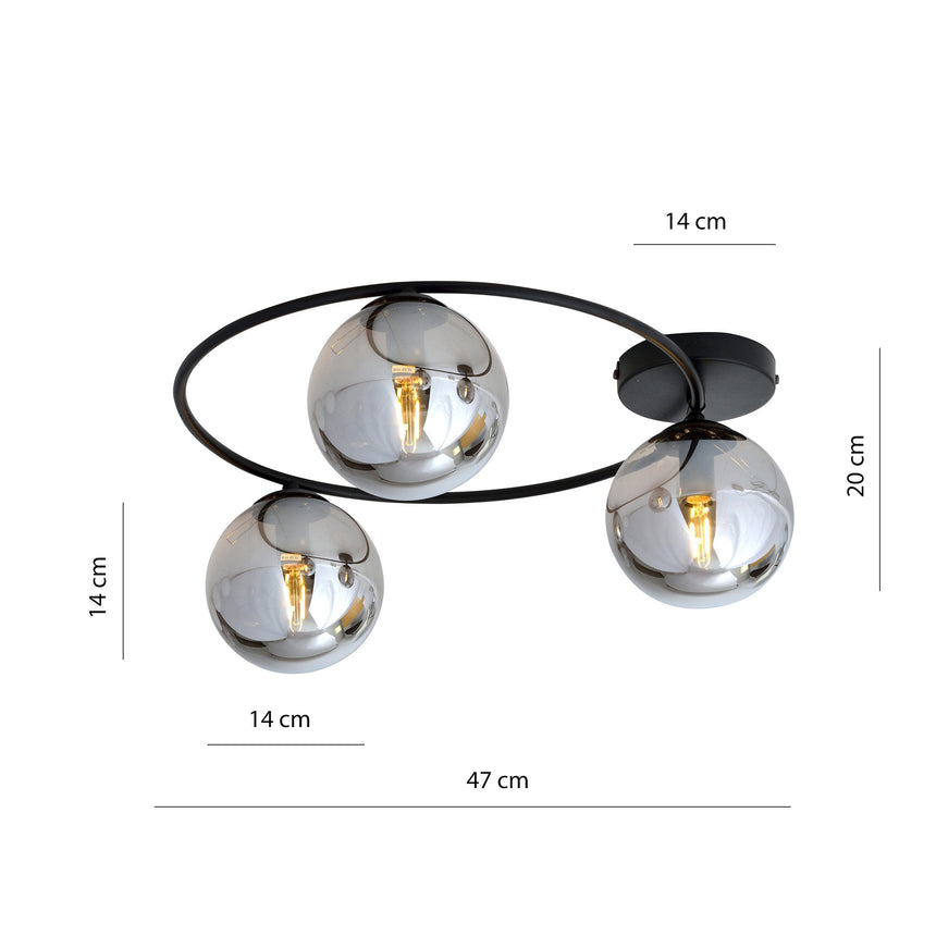Sopra 3 metal ceiling lamp