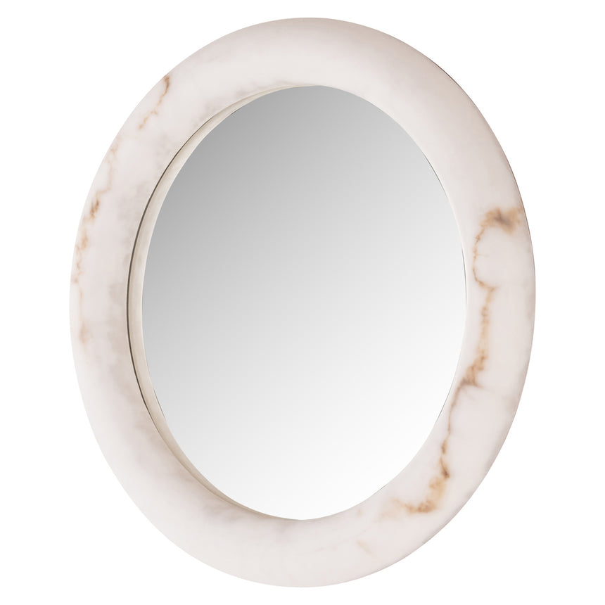 Oravelle fali lámpa és tükör – Műalabástrom felülettel, 60 cm