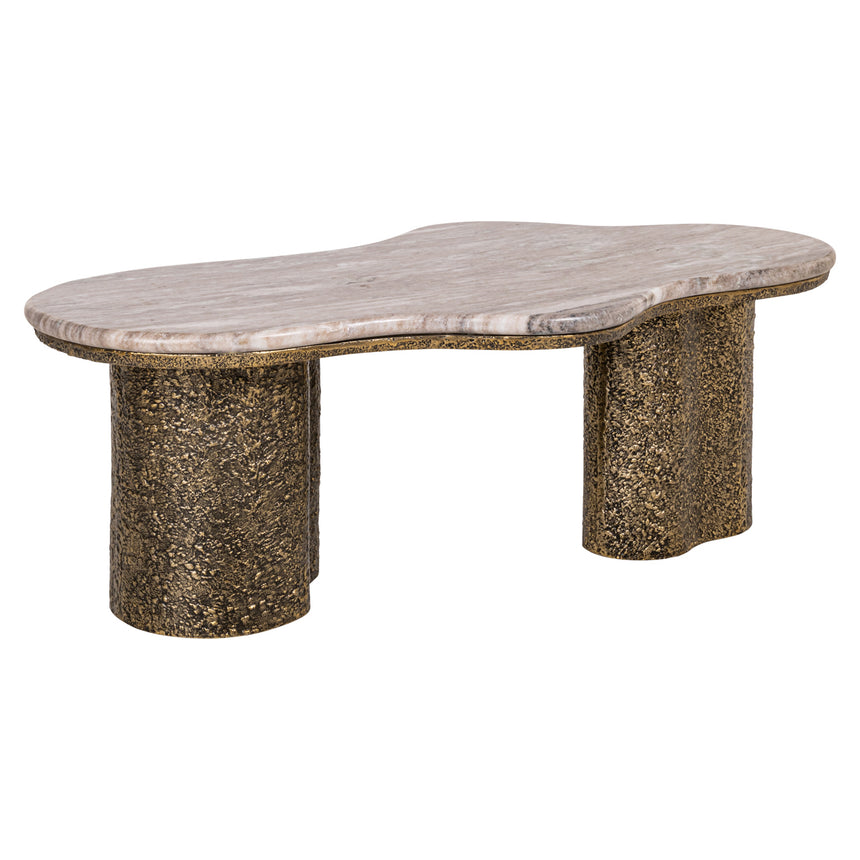 Abandos dohányzóasztal – Antik sárgaréz és Morchana márvány