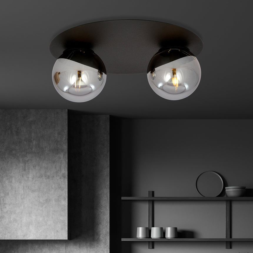 Solar 2 Graphite metal ceiling lamp
