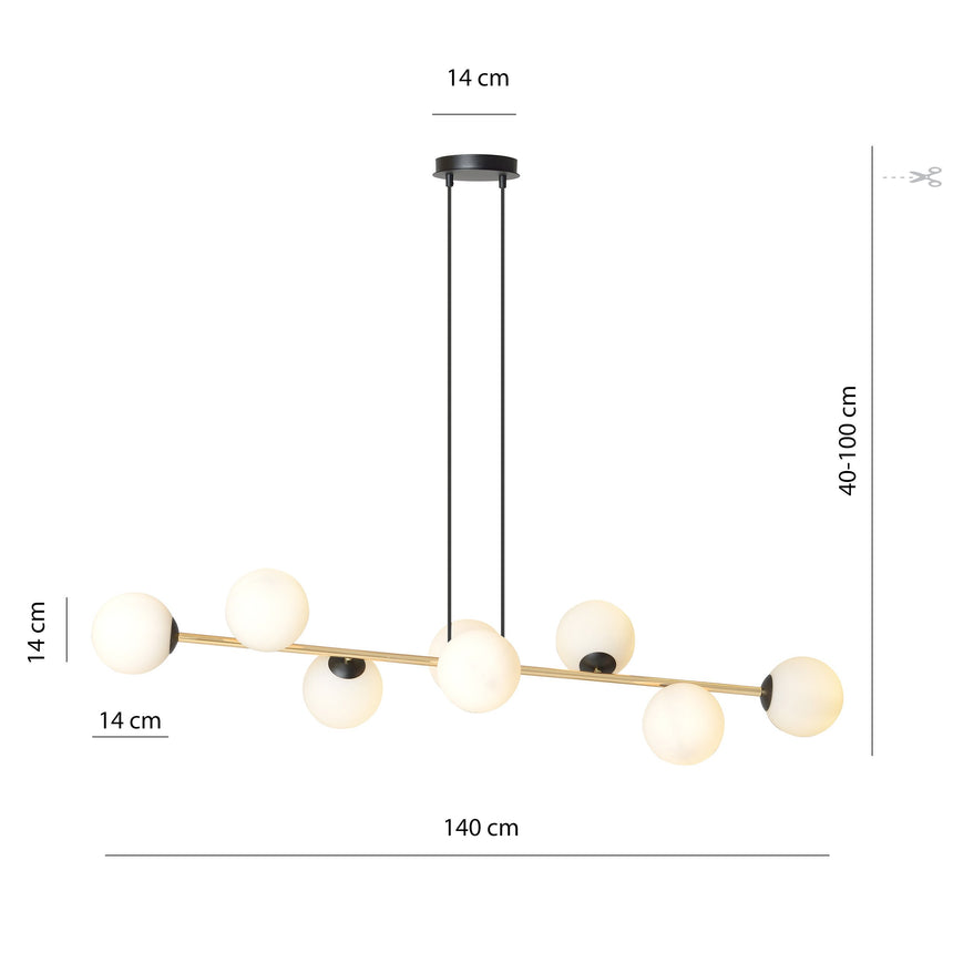 Gravity 8 BL Opal metal pendant lamp