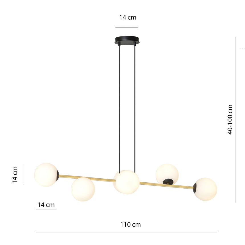 Gravity 6 BL Opal metal pendant lamp