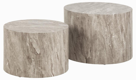 Dice marble effect coffee table set Ø58