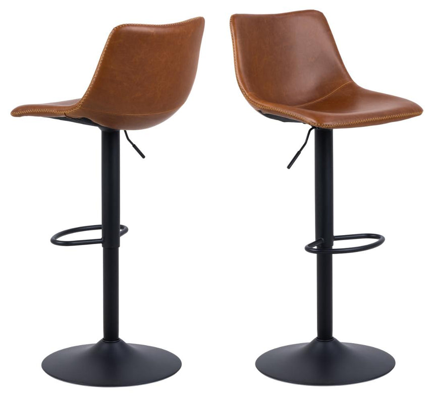 Oregon textile leather bar stool with air suspension legs