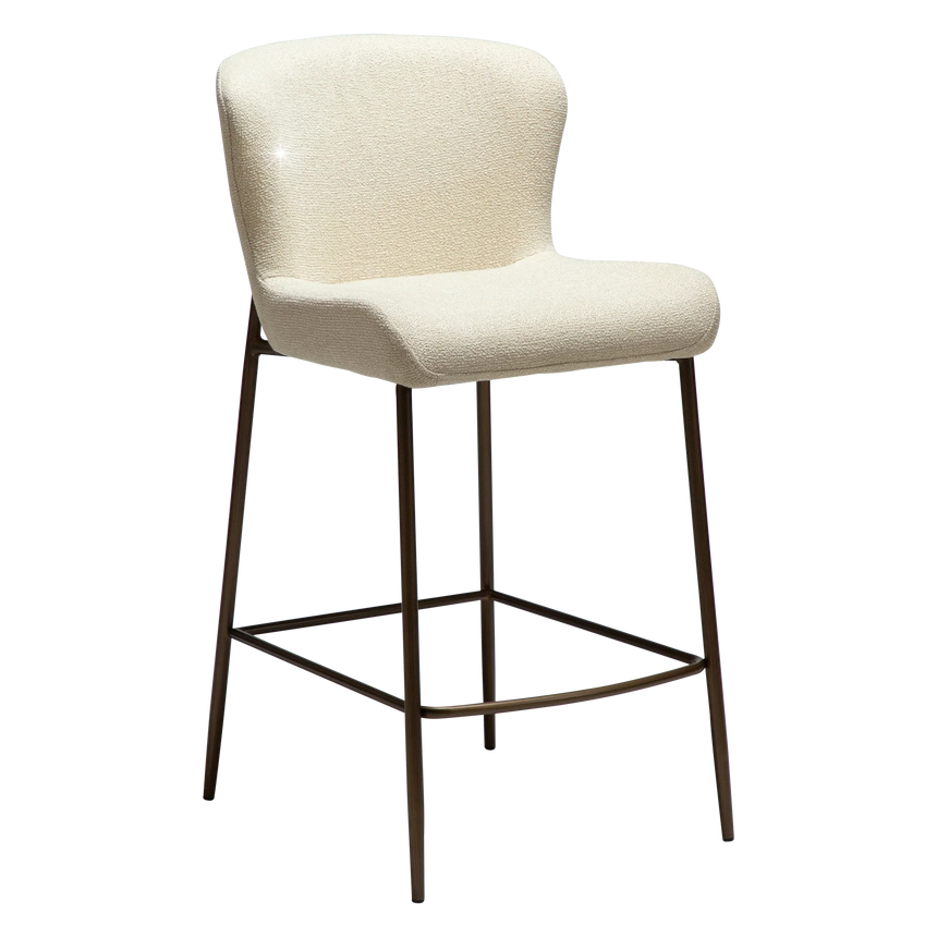 Glam bouclé low bar stool