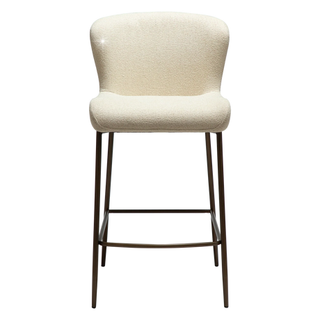 Glam bouclé low bar stool