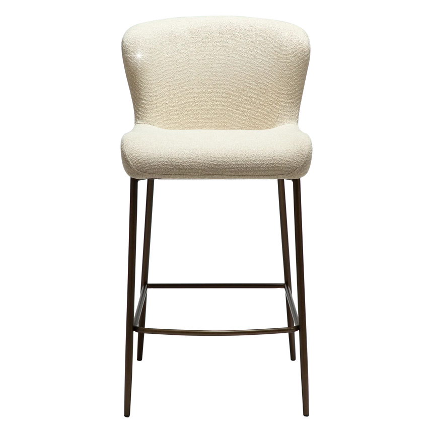 Glam bouclé low bar stool
