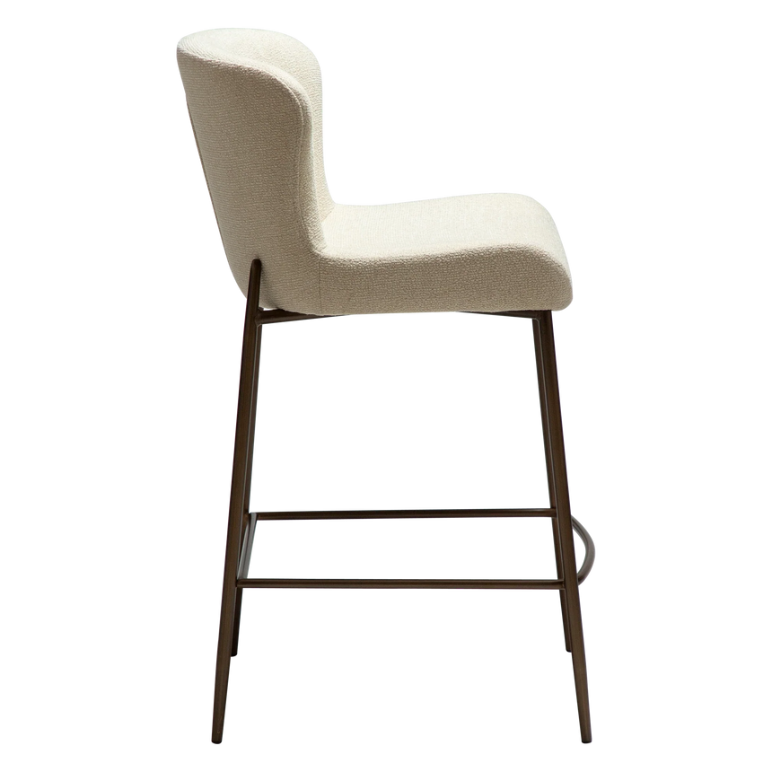 Glam bouclé low bar stool