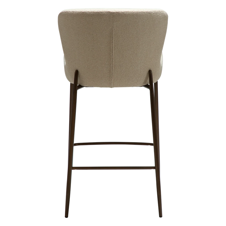 Glam bouclé low bar stool