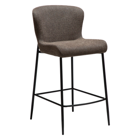 Glam bouclé low bar stool