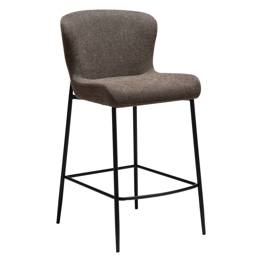 Glam bouclé low bar stool