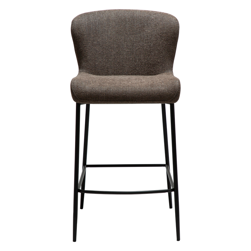 Glam bouclé low bar stool