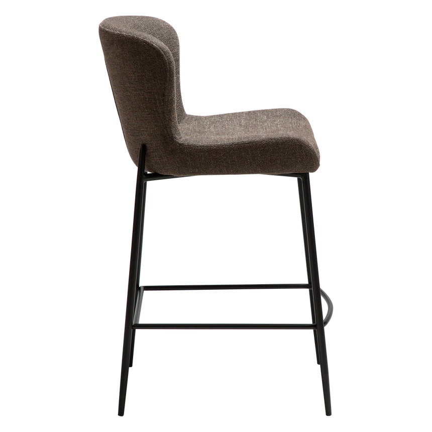Glam bouclé low bar stool