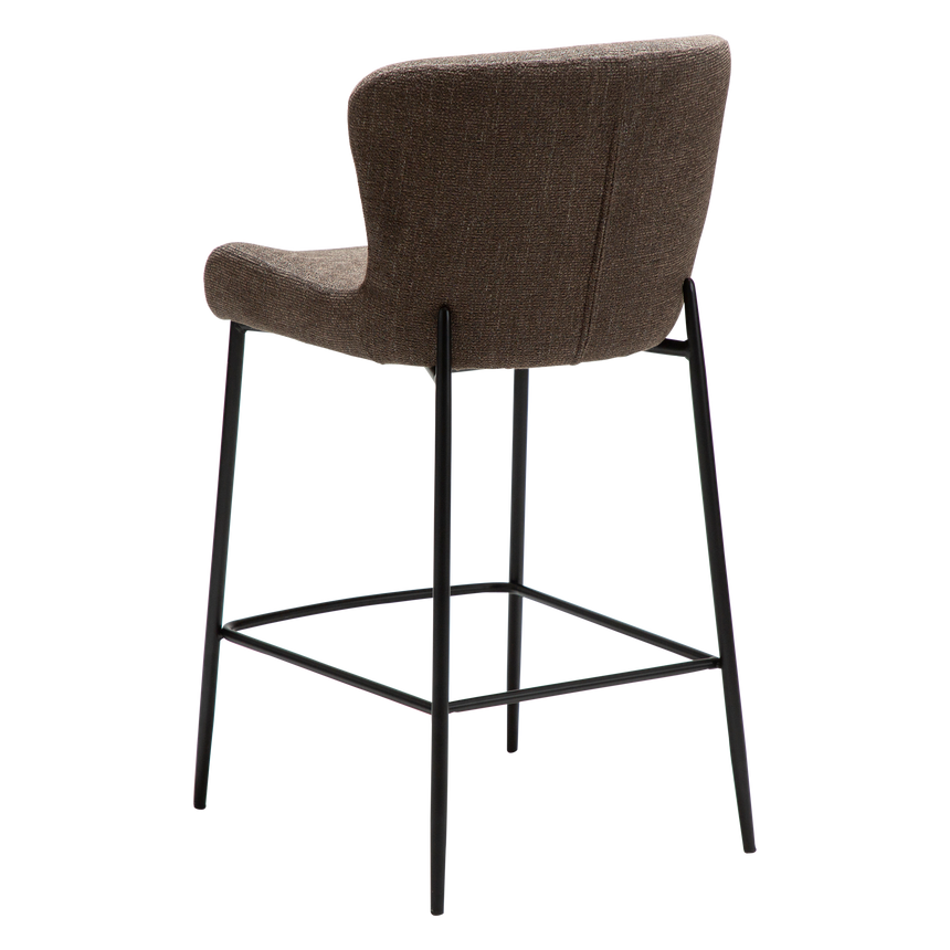Glam bouclé low bar stool