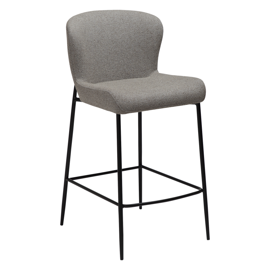 Glam bouclé low bar stool