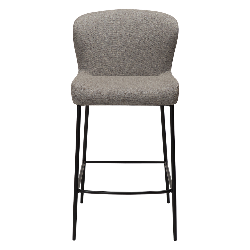 Glam bouclé low bar stool