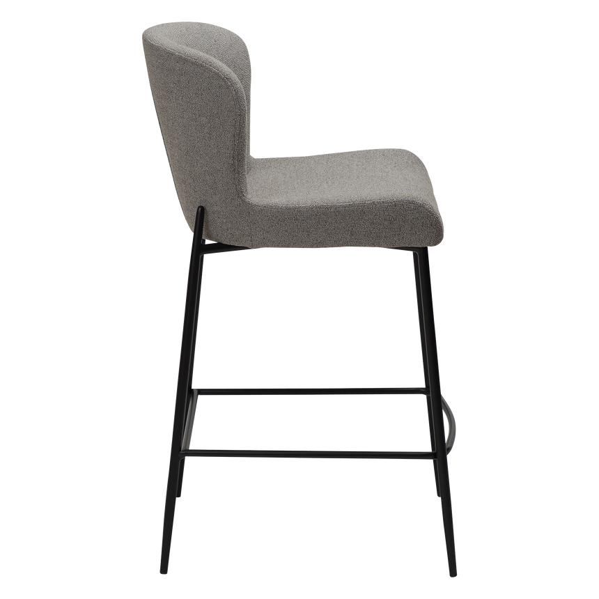 Glam bouclé low bar stool
