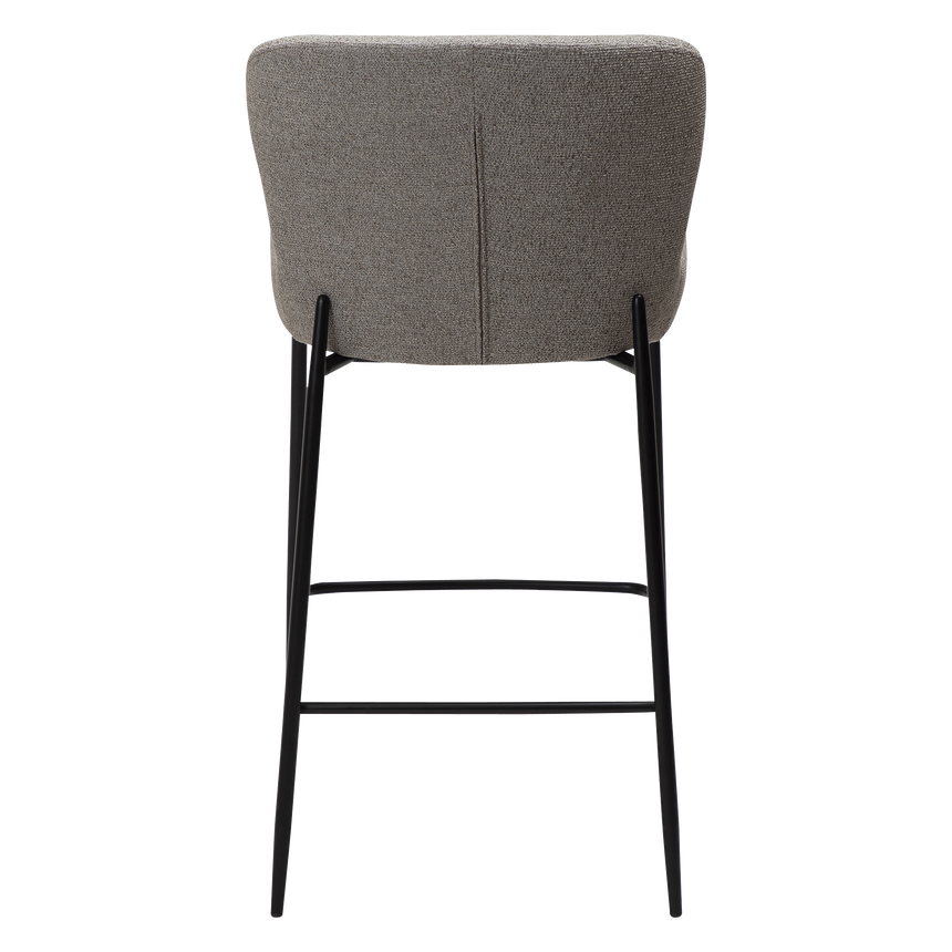 Glam bouclé low bar stool