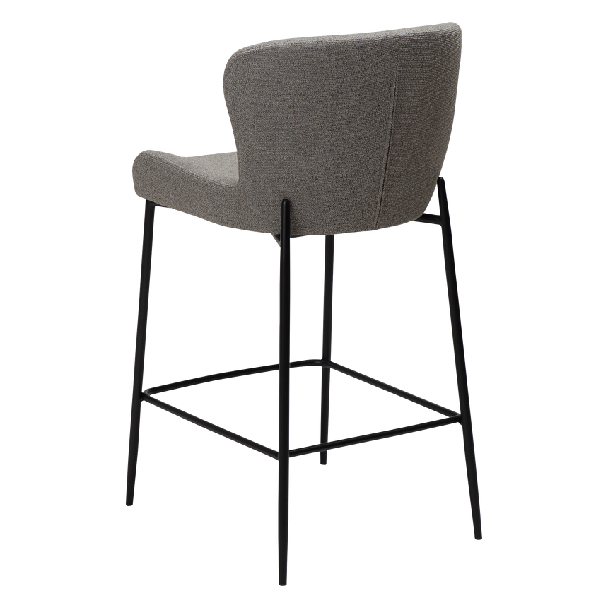 Glam bouclé low bar stool