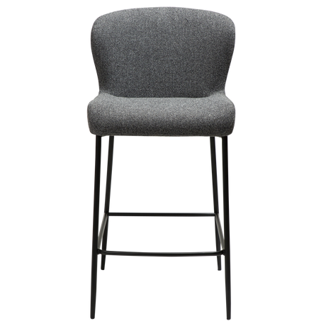 Glam bouclé low bar stool