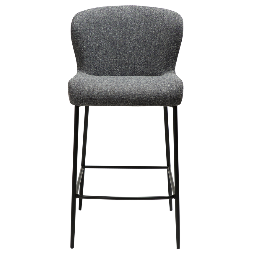 Glam bouclé low bar stool
