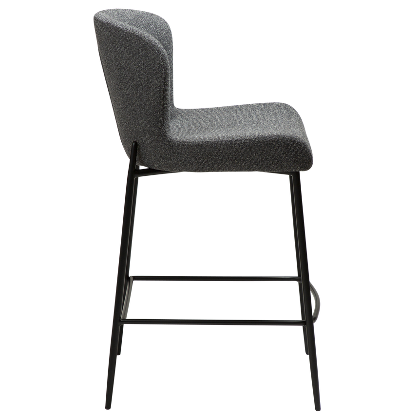 Glam bouclé low bar stool