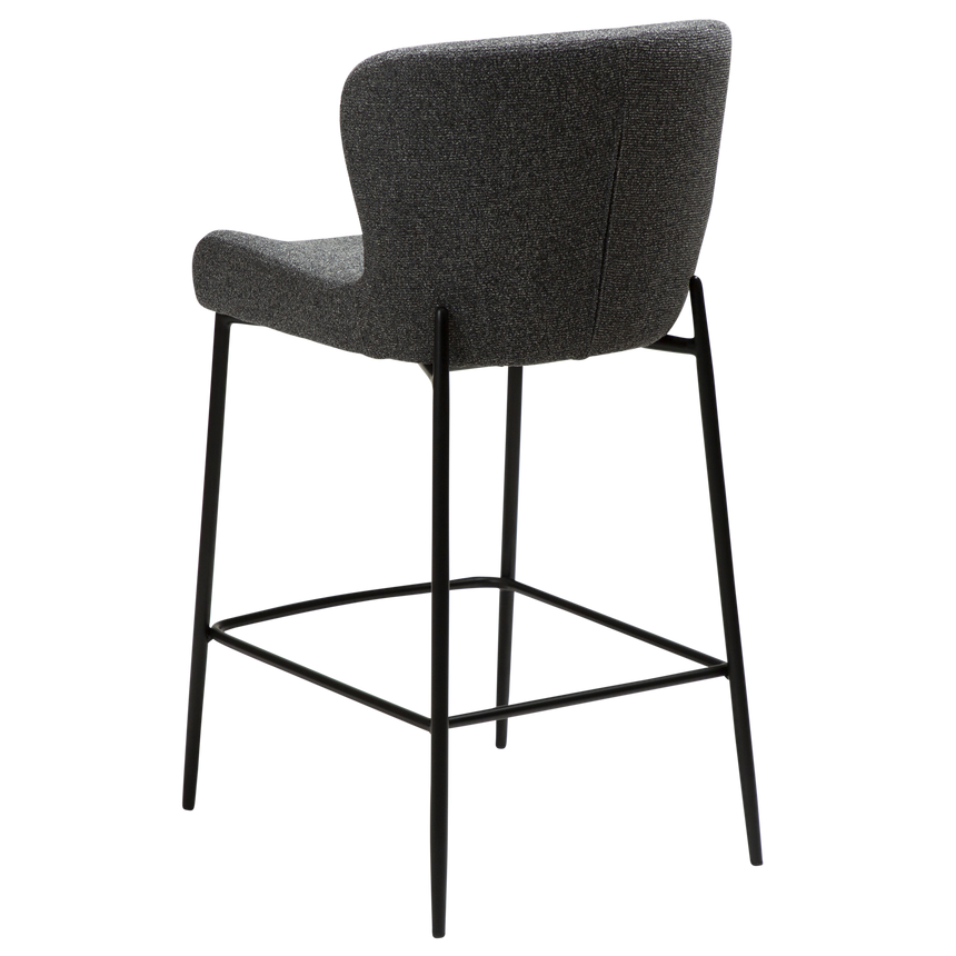 Glam bouclé low bar stool