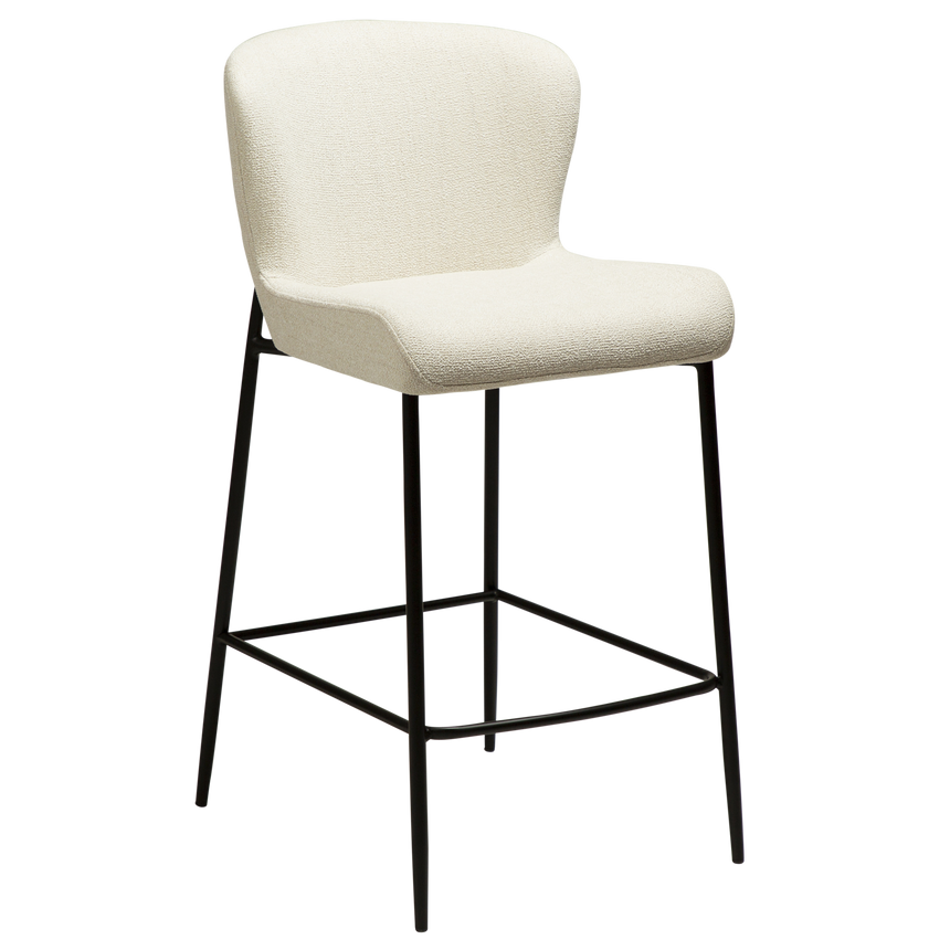 Glam bouclé low bar stool