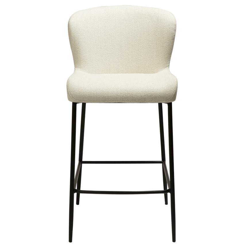 Glam bouclé low bar stool