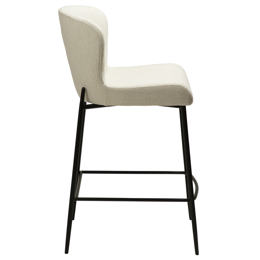 Glam bouclé low bar stool