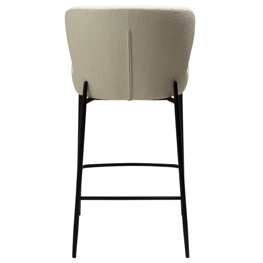Glam bouclé low bar stool