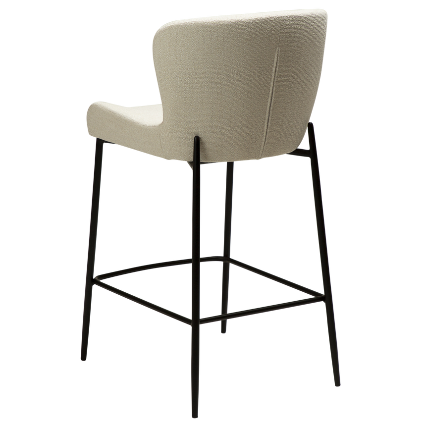 Glam bouclé low bar stool